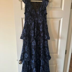 Lulu's Navy Floral Lace Maxi Dress